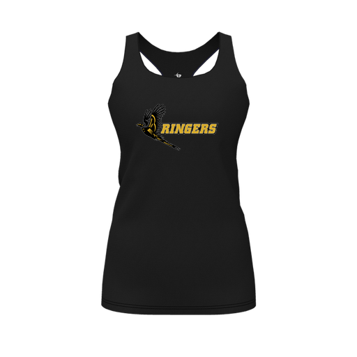 [CUS-DFW-RCBK-PER-BLK-FYS-LOGO2] Decker Racerback Tank Top (Female Youth S, Black, Logo 2)