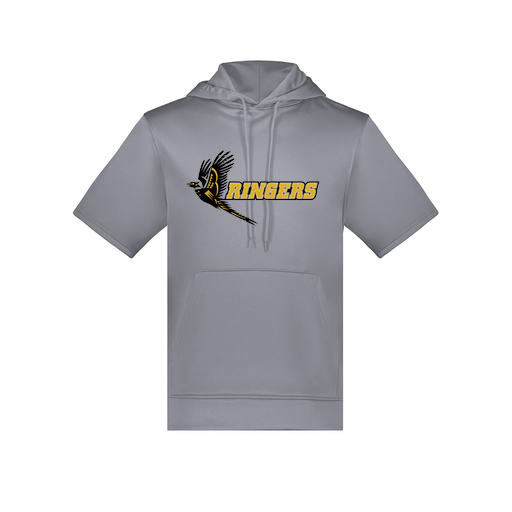 [6871.059.S-LOGO2] Men's Dri Fit Short Sleeve Hoodie (Adult S, Gray, Logo 2)
