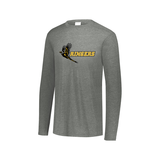 [FTLCUBGY-AXS-LOGO2] Decker Men's Tri-Blend T-Shirt - Long Sleeve (Adult XS, Gray, Logo 2)
