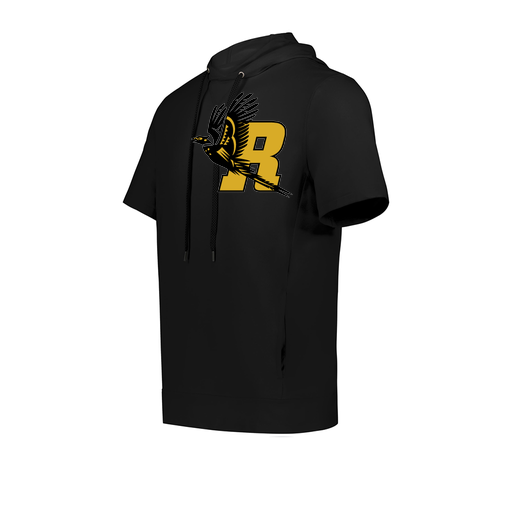 [222605.080.S-LOGO1] YOUTH VENTURA SOFT KNIT SHORT SLEEVE HOODIE (Youth S, Black, Logo 1)