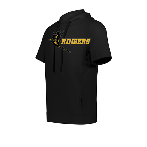 [222605.080.S-LOGO2] YOUTH VENTURA SOFT KNIT SHORT SLEEVE HOODIE (Youth S, Black, Logo 2)