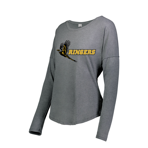 [FTLCUBGY-FAS-LOGO2] Decker Women's Tri-Blend T-Shirt - Long Sleeve (Female Adult S, Gray, Logo 2)